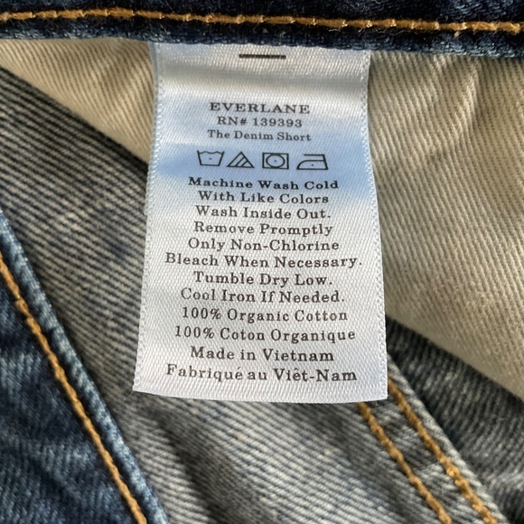 Everlane The Denim Short Sz 30 Blue Frayed Hem Minimalist Cowgirl Streetwear - Picture 7 of 8